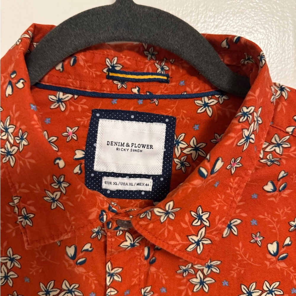 Denim & Flower Rust Floral Shirt